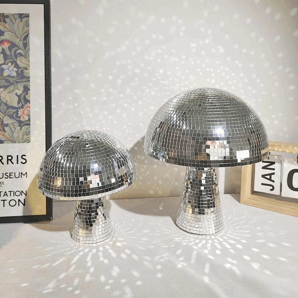 Objet déco Champignon Disco miroir brillant