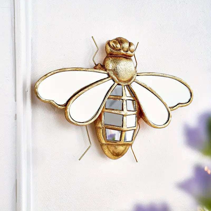 Sculpture murale abeille dorée – Art mural inspiré de la nature avec reflets lumineux