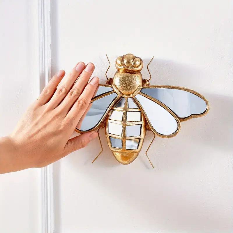 Abeille Dorée murale avec miroir – Accessoire déco chic et tendance