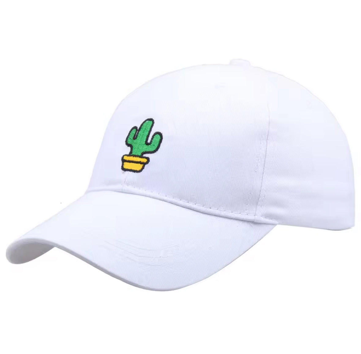 Casquette cactus blanche brodée – accessoire de mode unisexe, idée cadeau été stylée