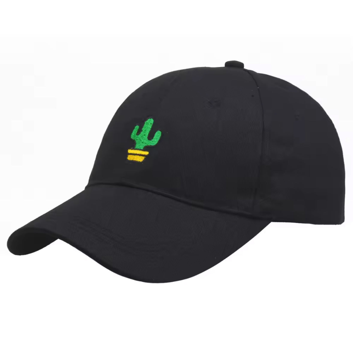 Casquette cactus noire brodée – style urbain unisexe, casquette classique été 2025