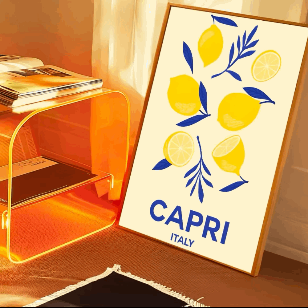 Affiche Citron Capri – Illustration rétro et élégante inspirée de la Méditerranée Affiches Citron
