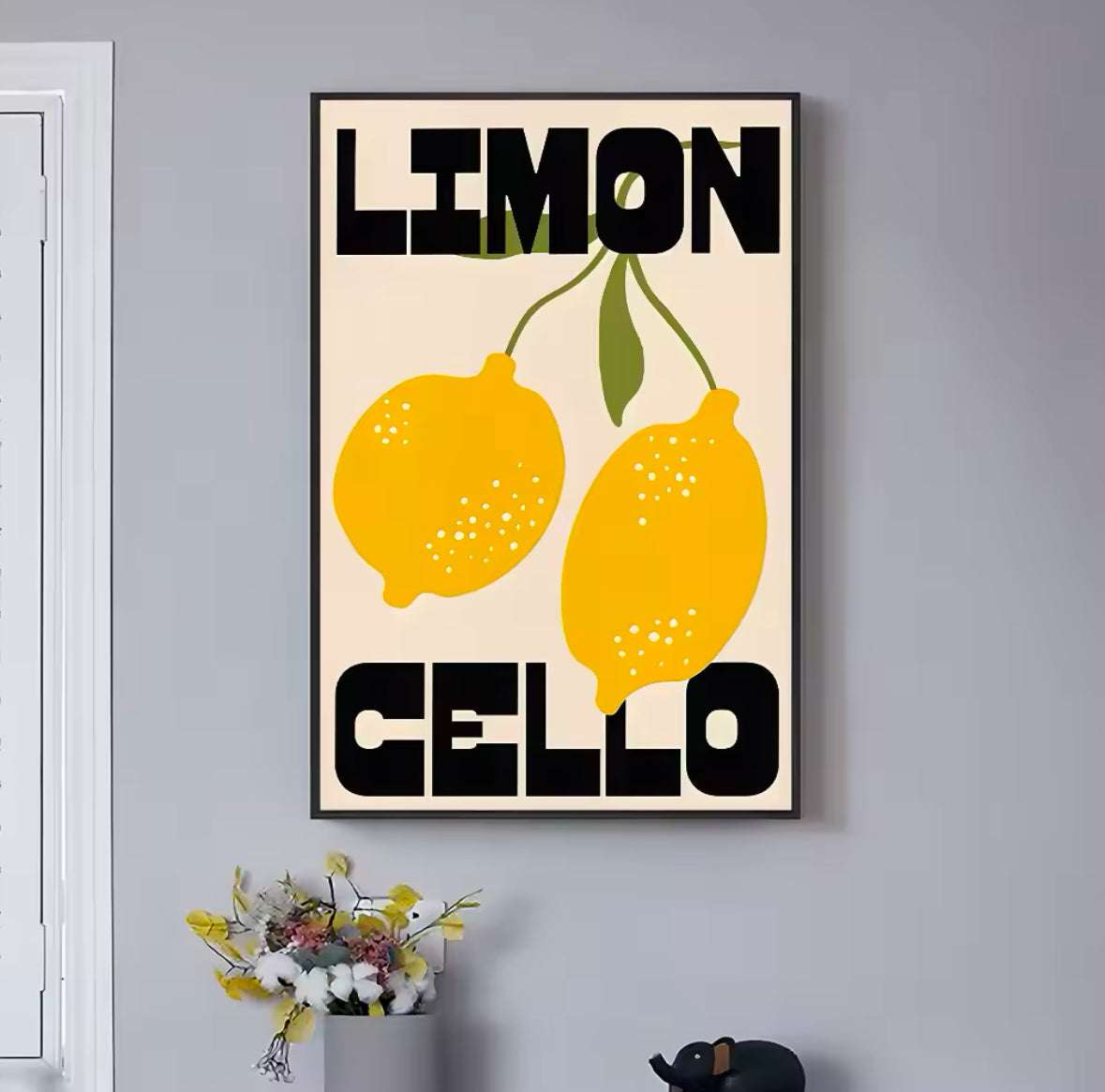 Affiche Citron vintage – Illustration rétro et artistique pour une ambiance méditerranéenne