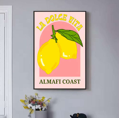 Affiche Citron design minimaliste – Déco murale jaune et moderne pour cuisine