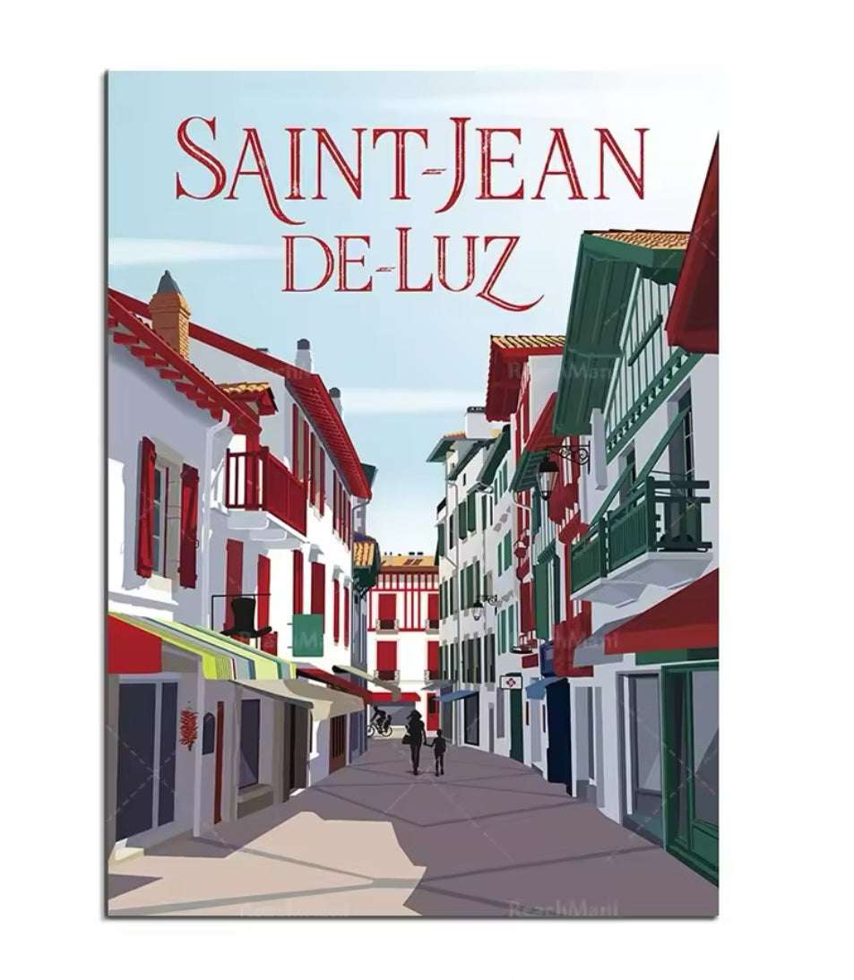 Affiche artistique Saint-Jean-de-Luz – Port de pêche et authenticité basque