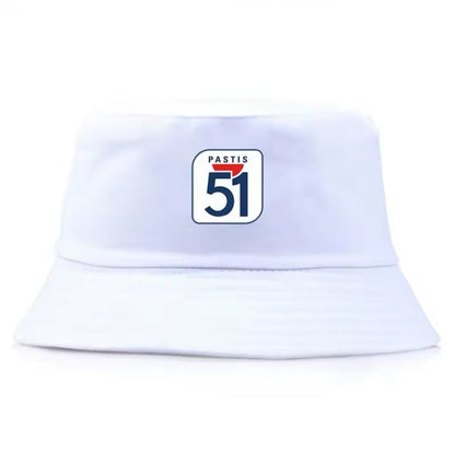 Chapeau blanc été logo Pastis 51, bob mixte original pour look apéro stylé