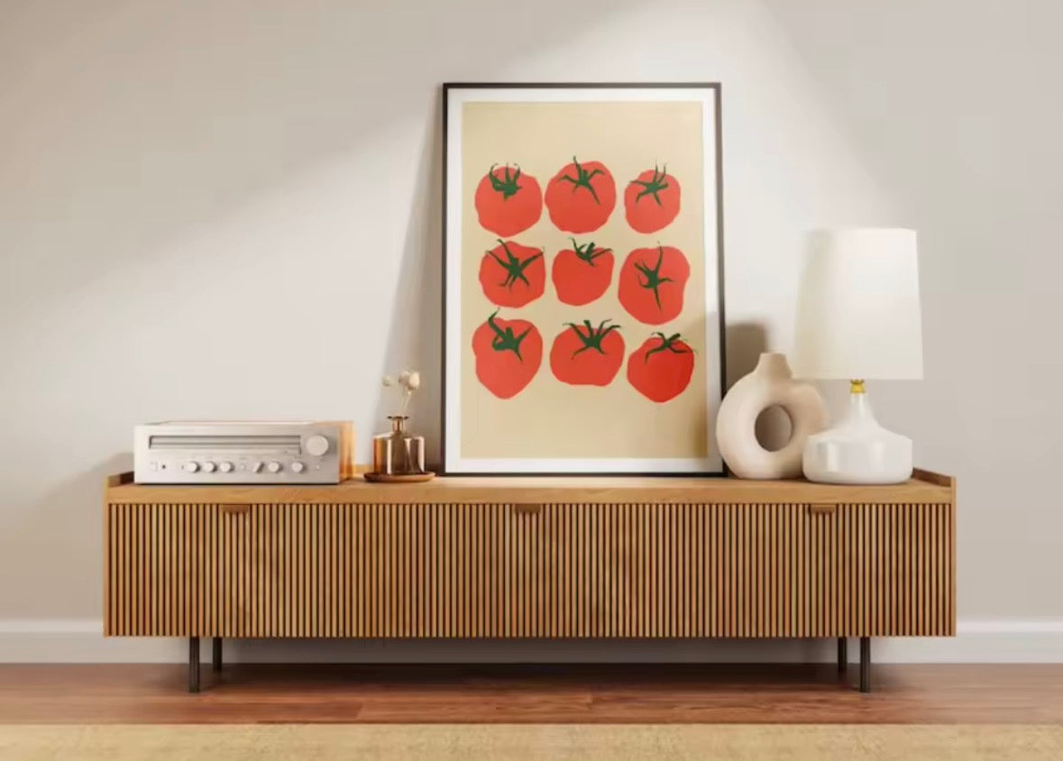 Affiche cuisine design tomate illustration minimaliste déco murale