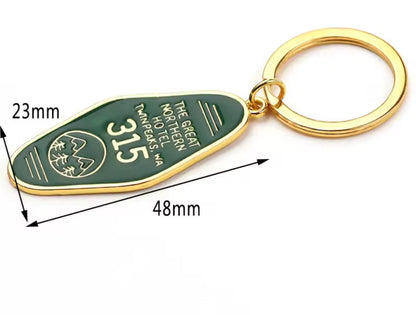 Porte-clés hôtel style motel américain design rétro