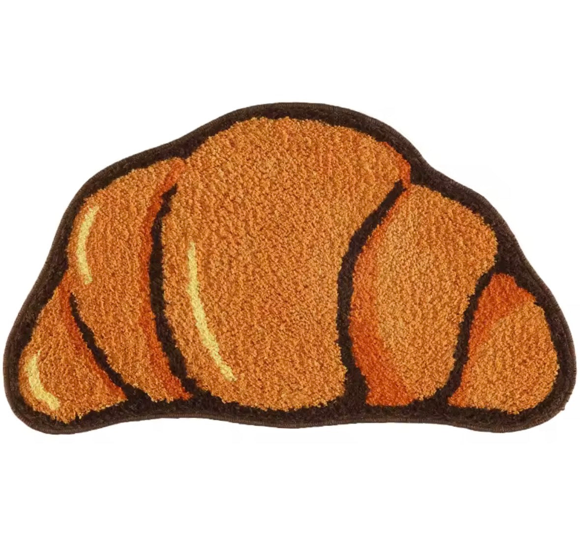 Tapis croissant moelleux antidérapant pour cuisine ou salon, tapis déco fun et gourmand