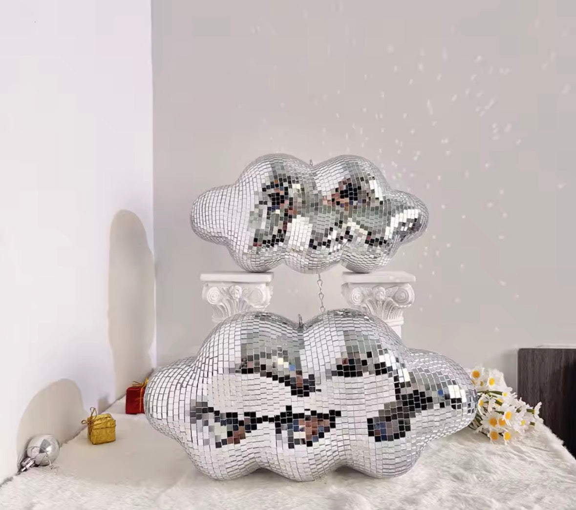 Nuage Disco mosaïque réfléchissante, luminaire artistique pour décoration originale