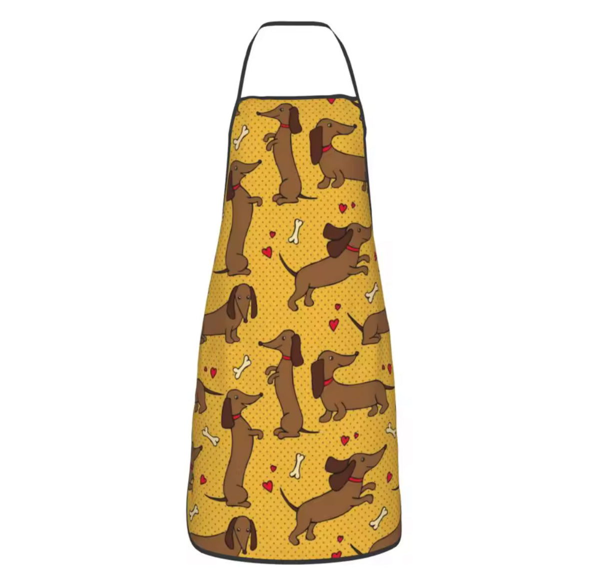Tablier de cuisine original motif chien teckel taille réglable adulte