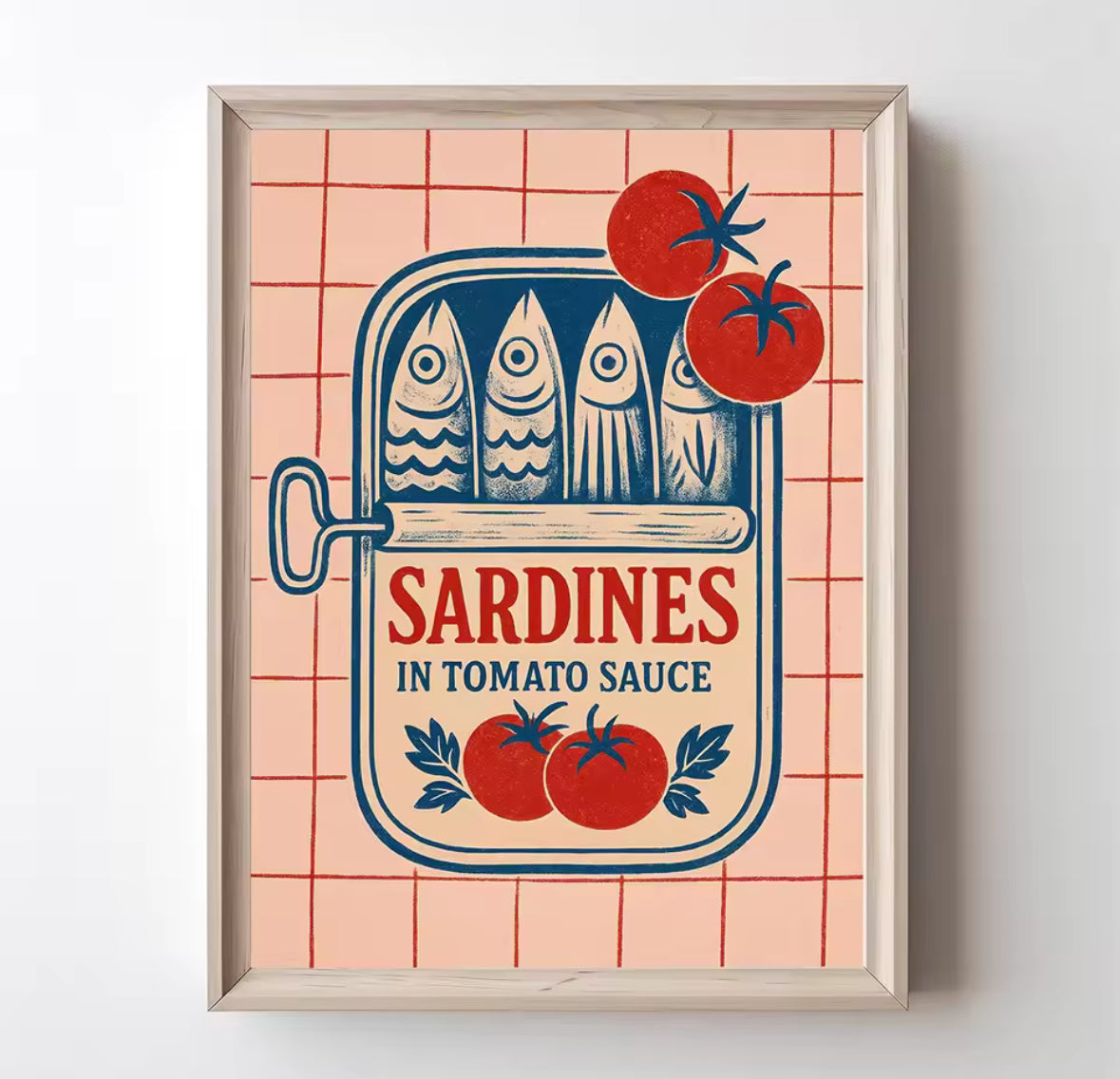 Affiche Sardines à la tomate, design vintage et ambiance sud de la France