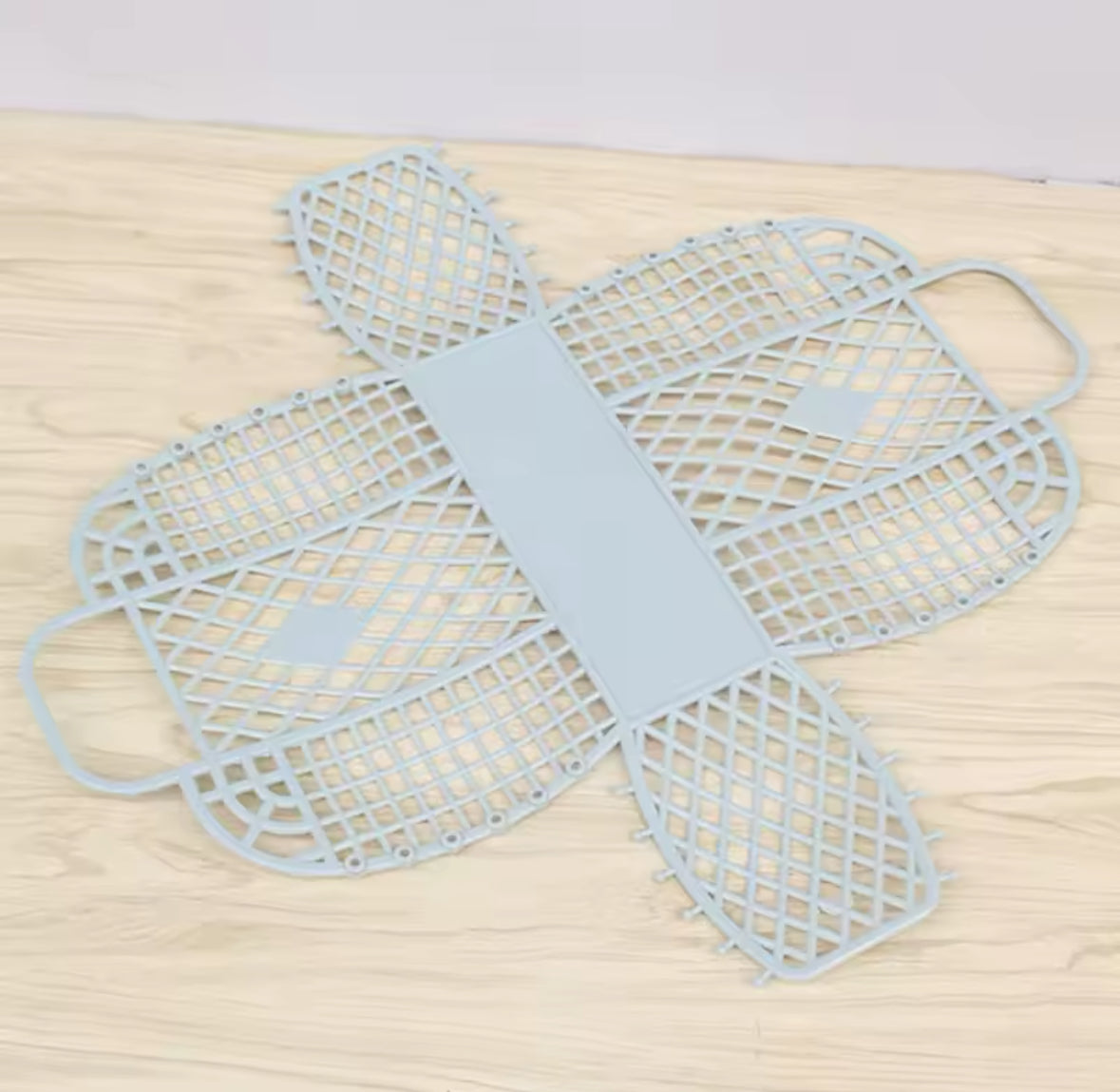 Panier pliable de plage vintage bleu ciel, design aéré et léger