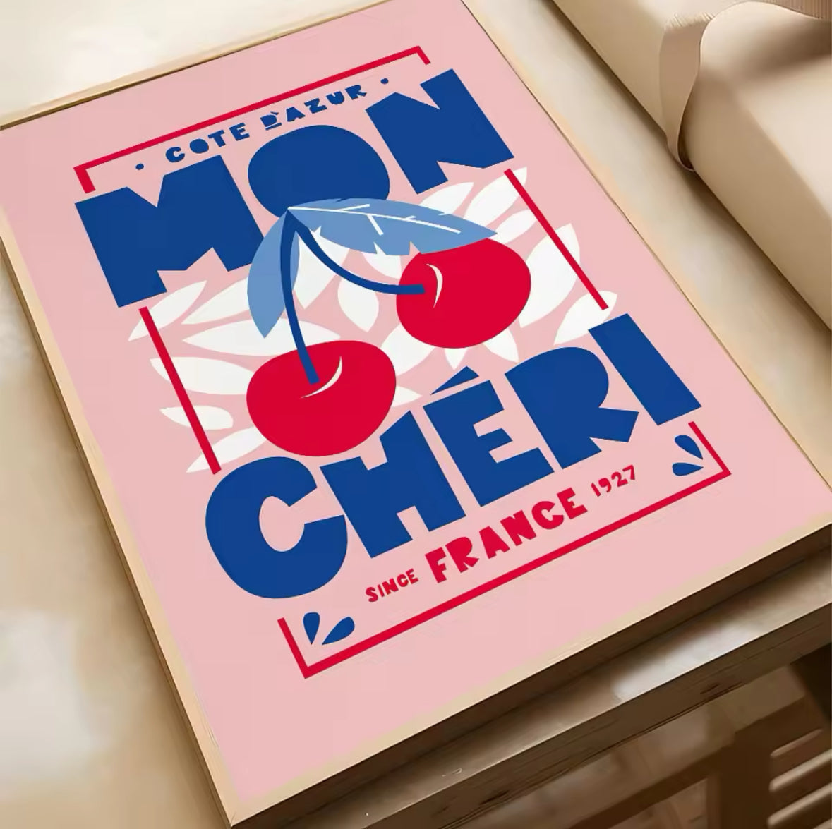 Affiche déco Mon Chéri inspiration Côte d’Azur France 1927