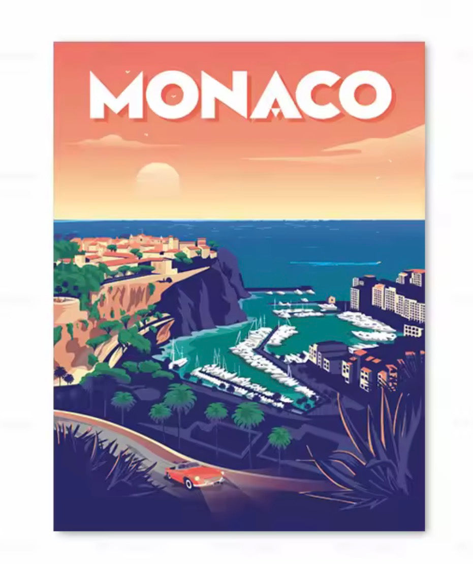 affiche monaco vintage design decoration interieur