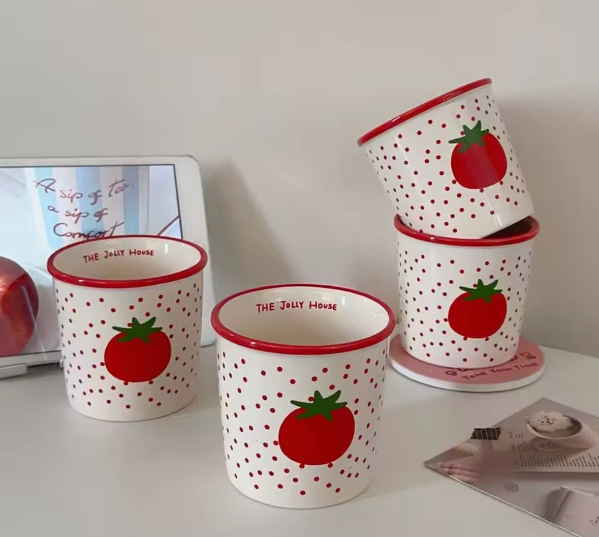 Mug tomate rouge design accessoire cuisine stylé et moderne
