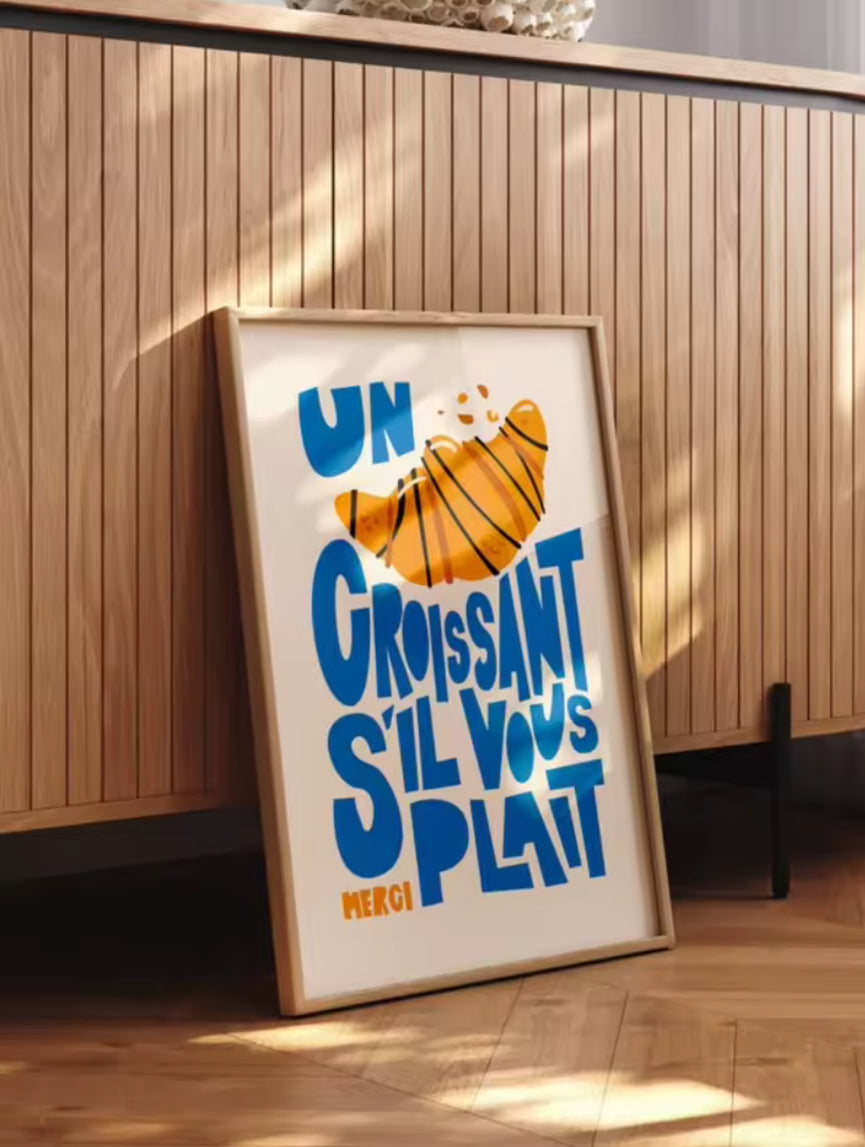 Affiche croissant poster cuisine tendance idée cadeau originale