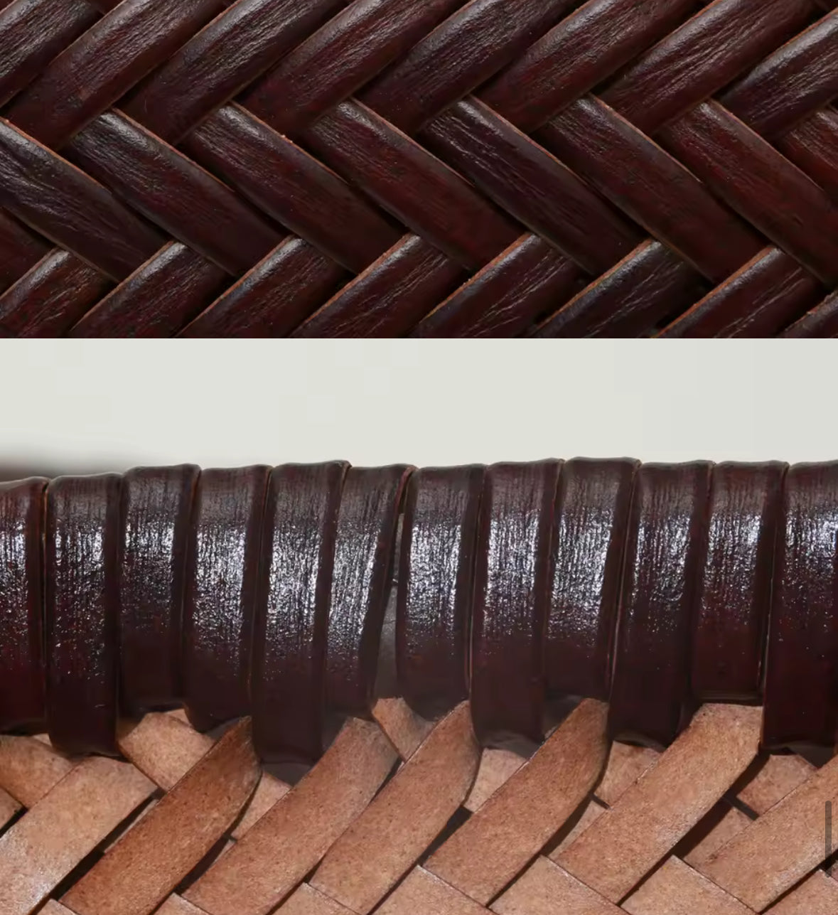 Sac tressé en cuir véritable