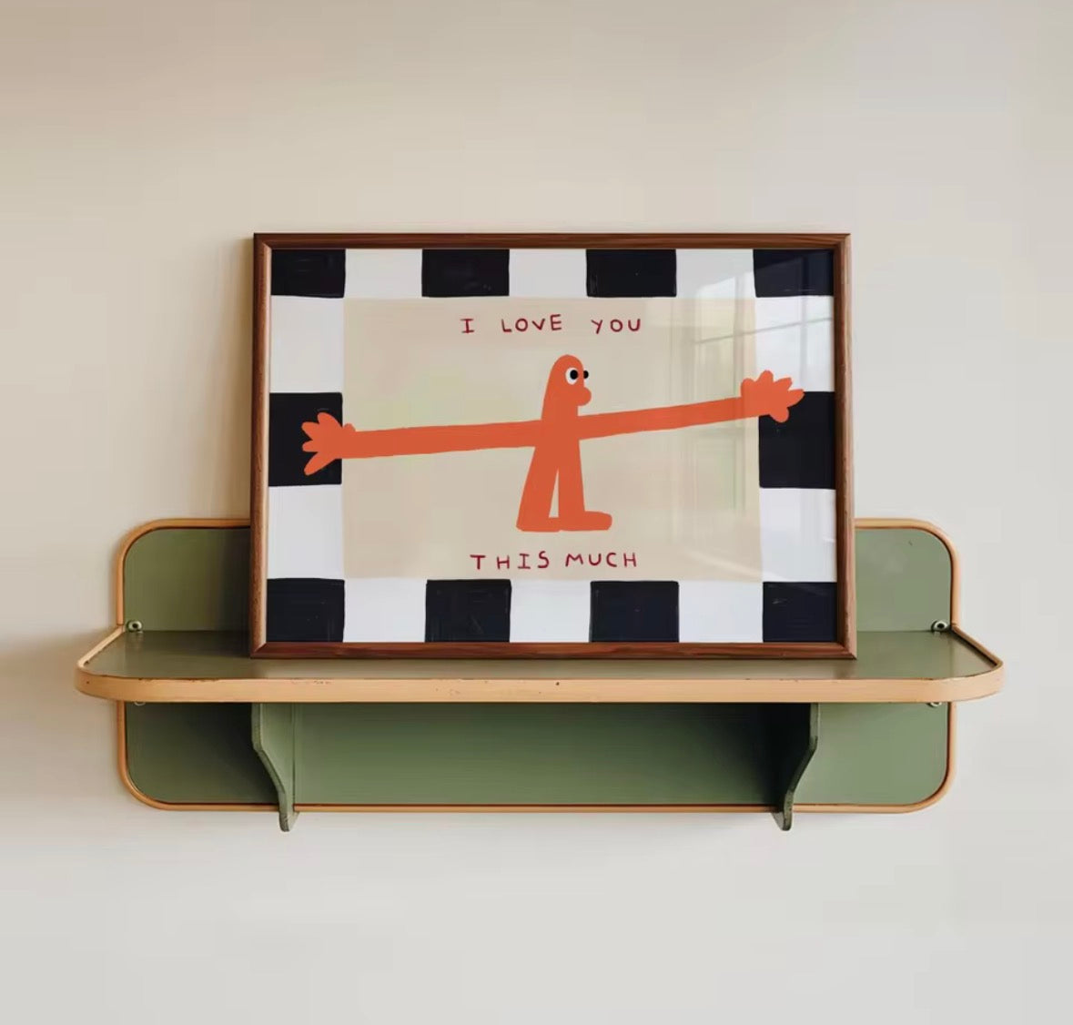 Poster mural contemporain avec message “I Love You This Much”, décoration émotionnelle