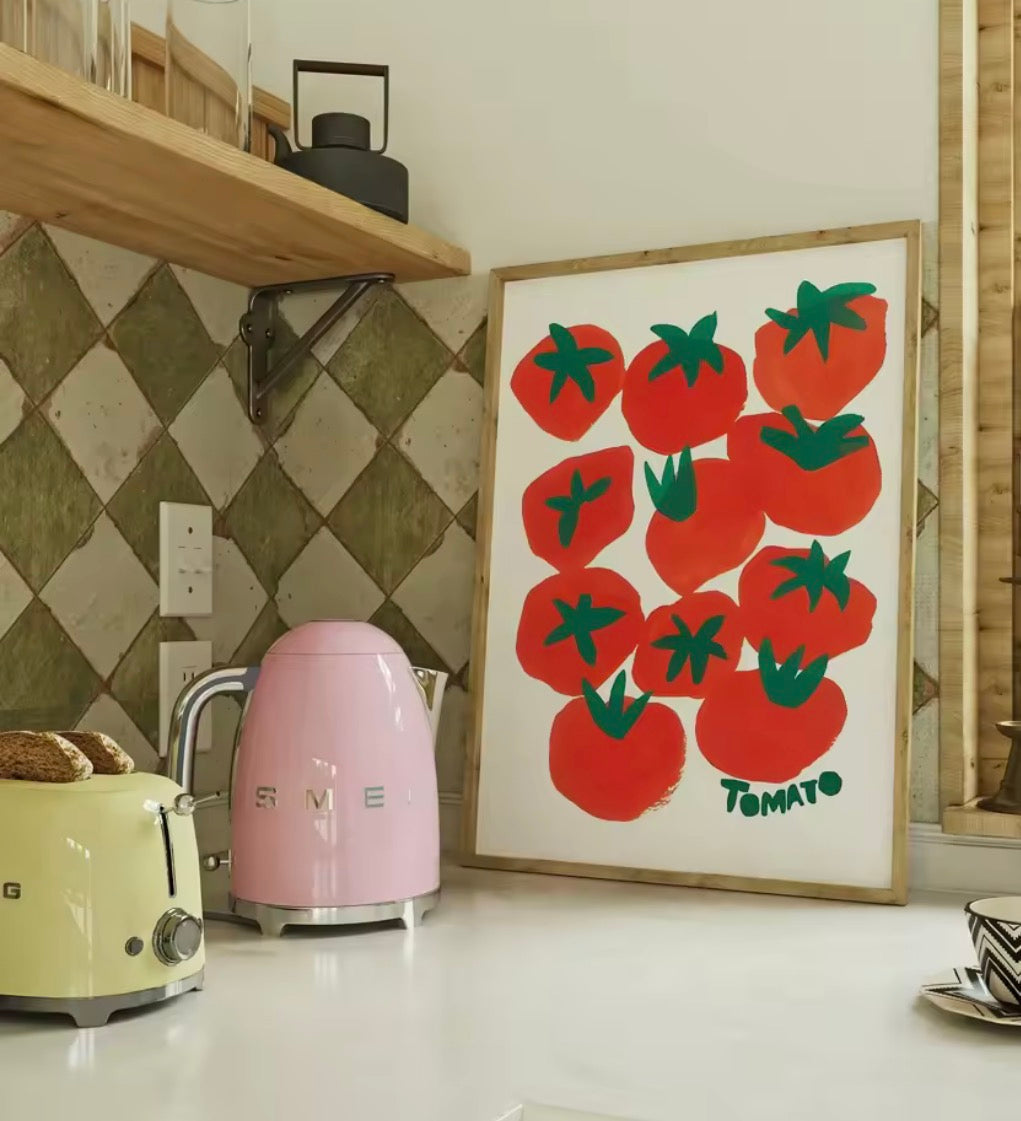 Poster tomate original déco cuisine maison style rétro chic