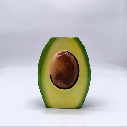 Accessoire déco fruité en céramique – vase avocat réaliste
