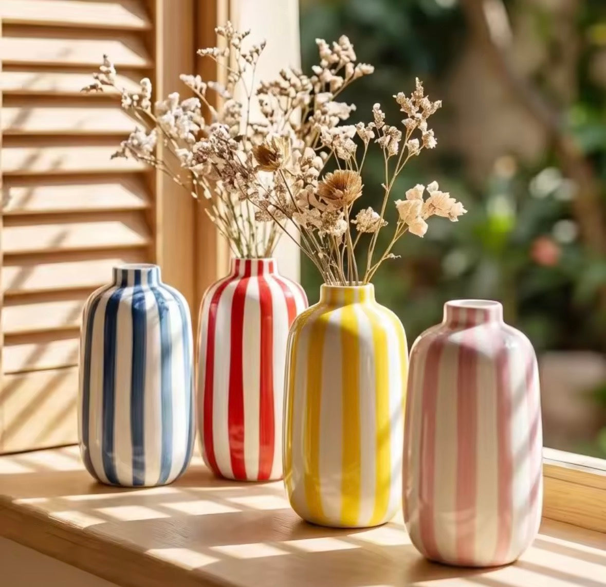 Vase Rayé Riviera en Céramique