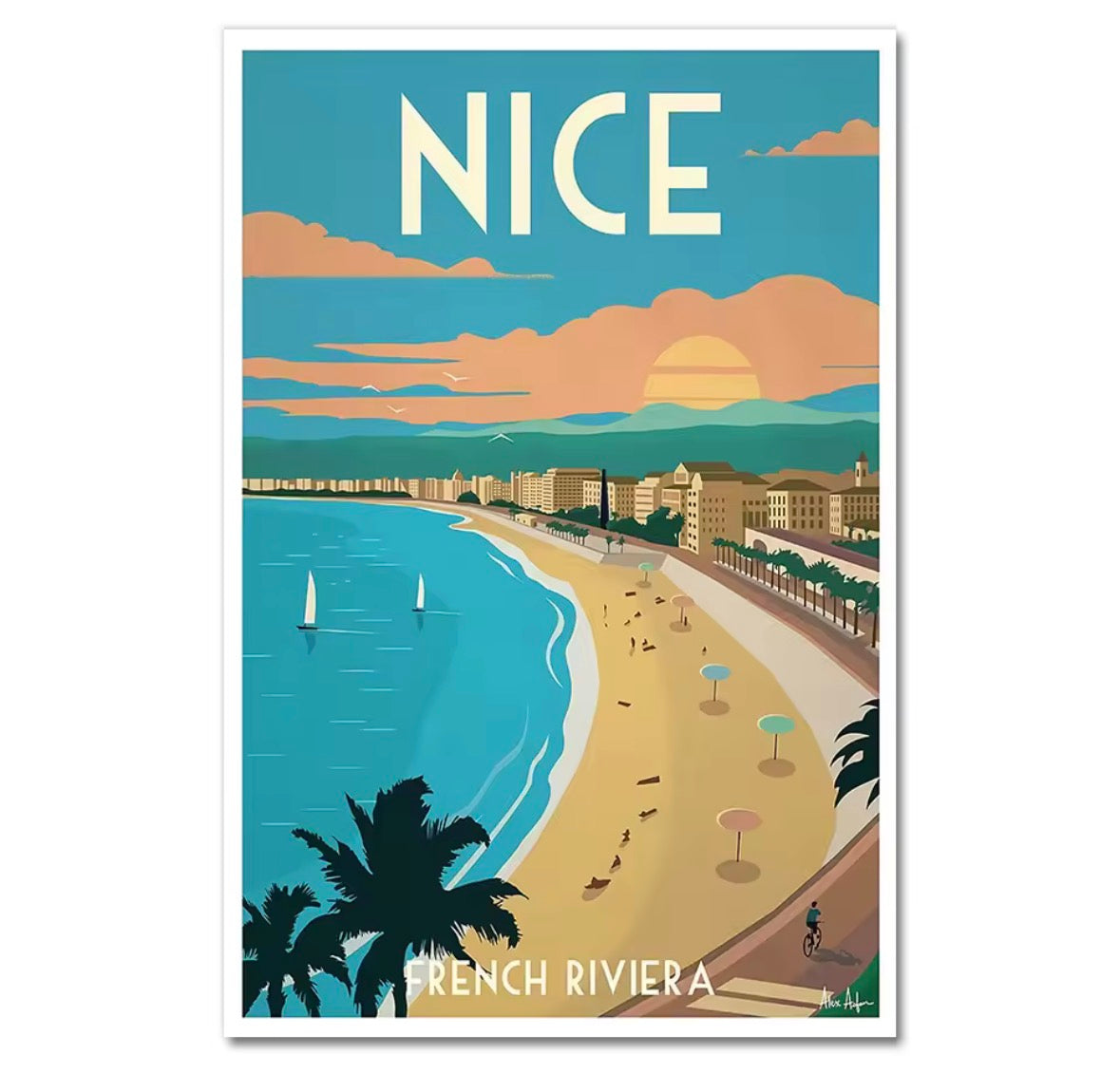 affiche nice promenade des anglais vintage deco interieur