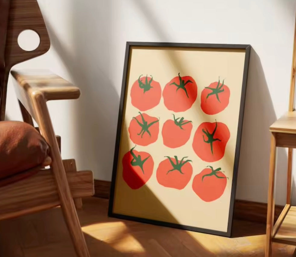 Affiche déco murale tomate style rétro cuisine tendance