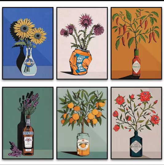 Poster design pour cuisine ou salon au look décalé et artistique