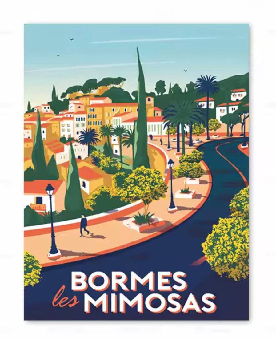 affiche plage cote d azur vintage deco murale
