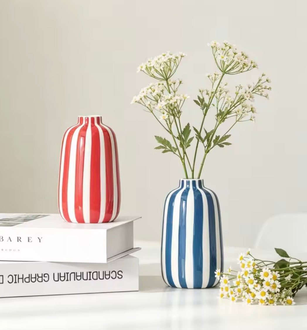 Vase Rayé Riviera en Céramique
