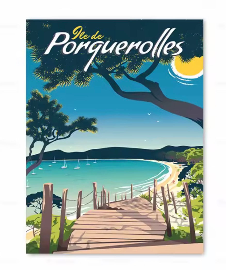 poster cote d'azur plage vintage deco murale