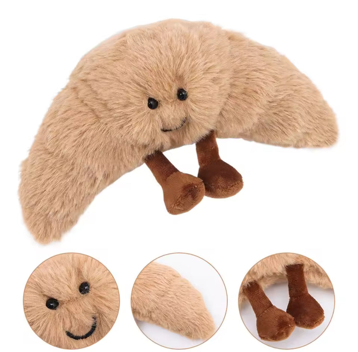 Doudou croissant original en peluche mignonne décorative