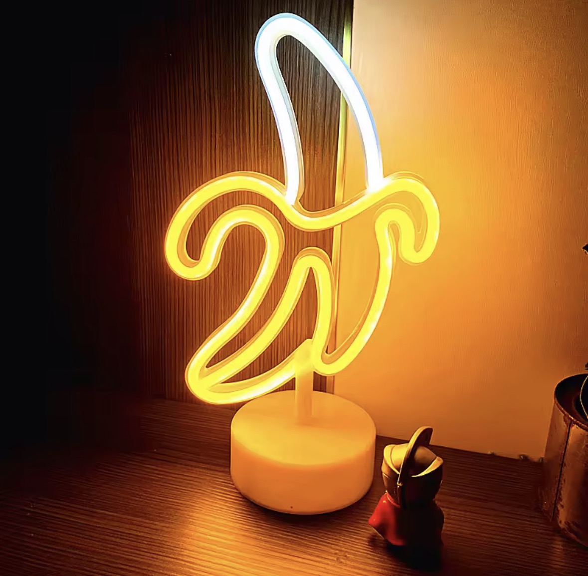 Lampe néon banane esthétique en LED, décoration pop pour intérieur moderne