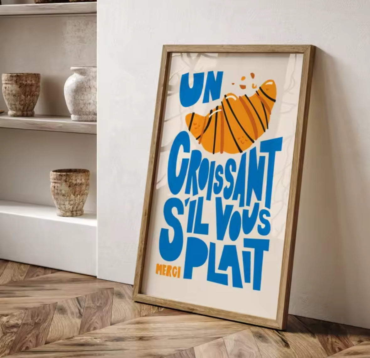 Affiche croissant style moderne murale avec design coloré