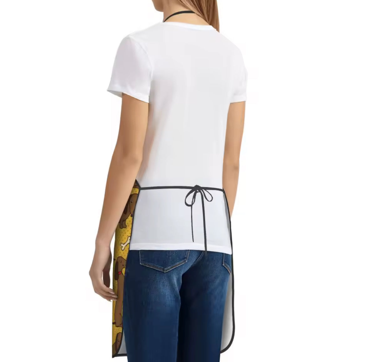 Tablier de cuisine motif teckel homme portant un tablier amusant