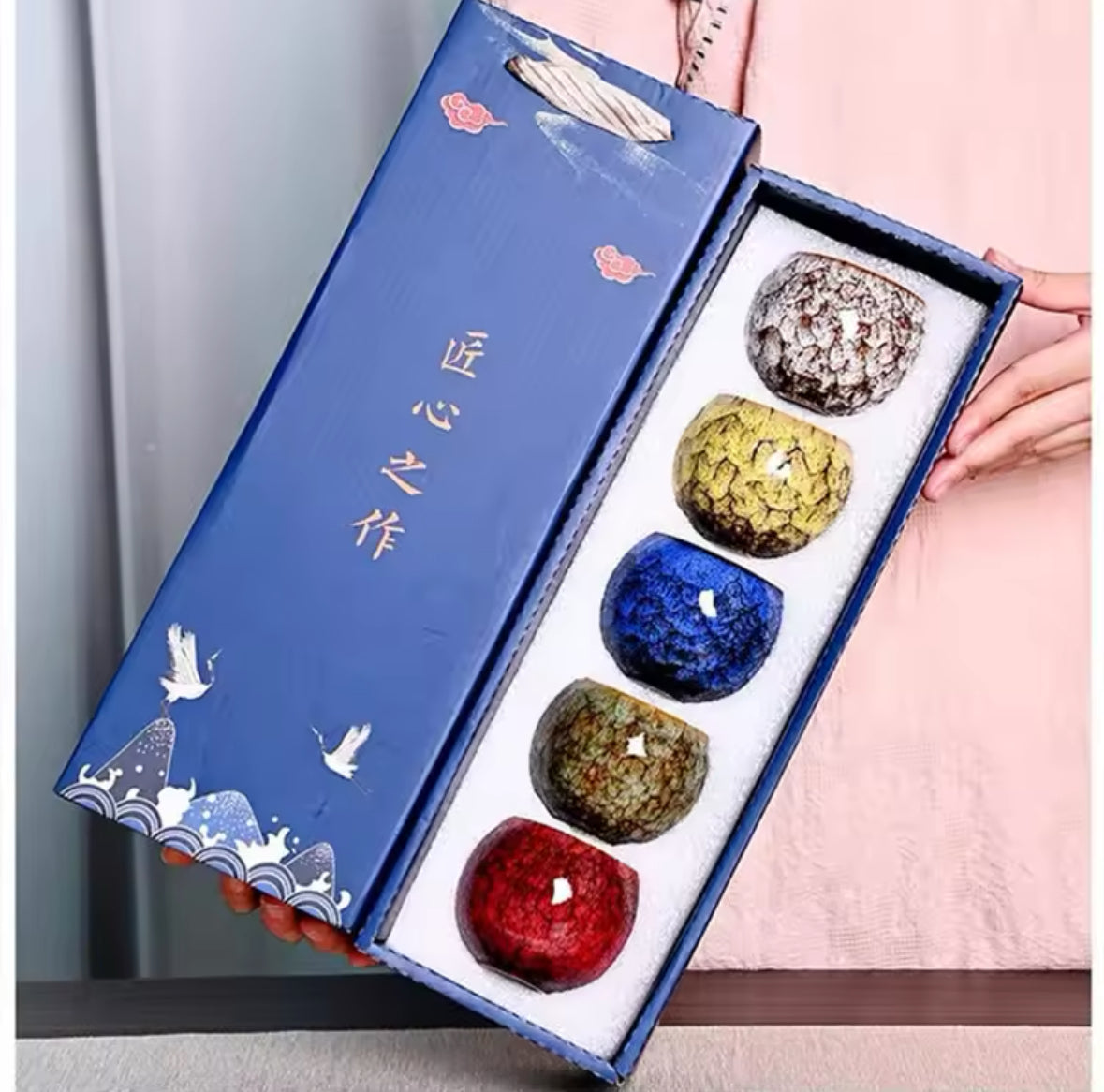 Collection de tasses à thé chinoises en céramique, style ancien et raffiné