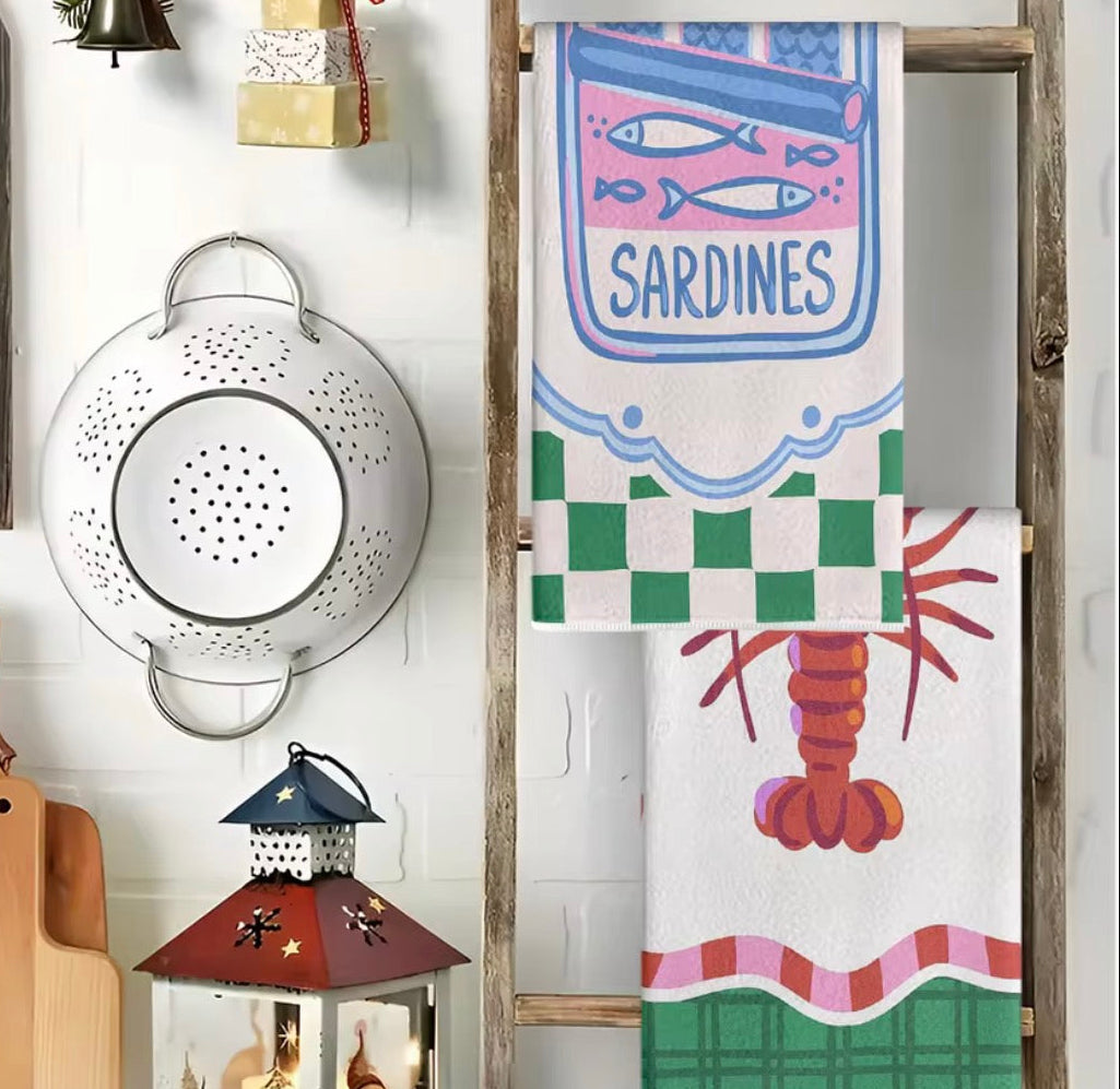 torchons déco cuisine style marin graphique et tendance