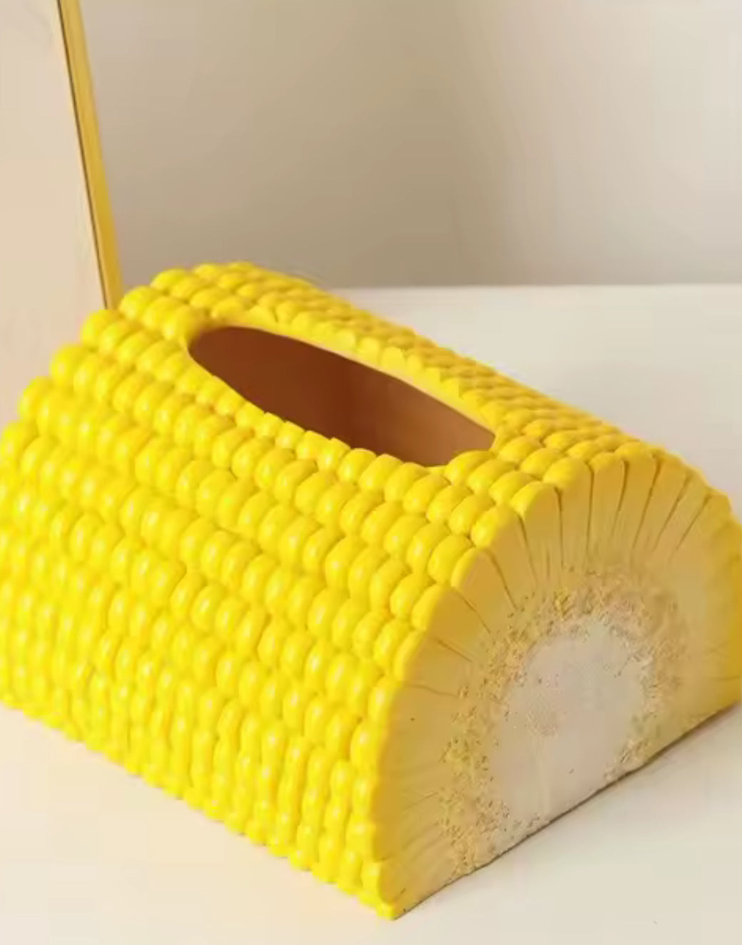 Boîte à mouchoirs créative imitation maïs jaune – Accessoire maison amusant
