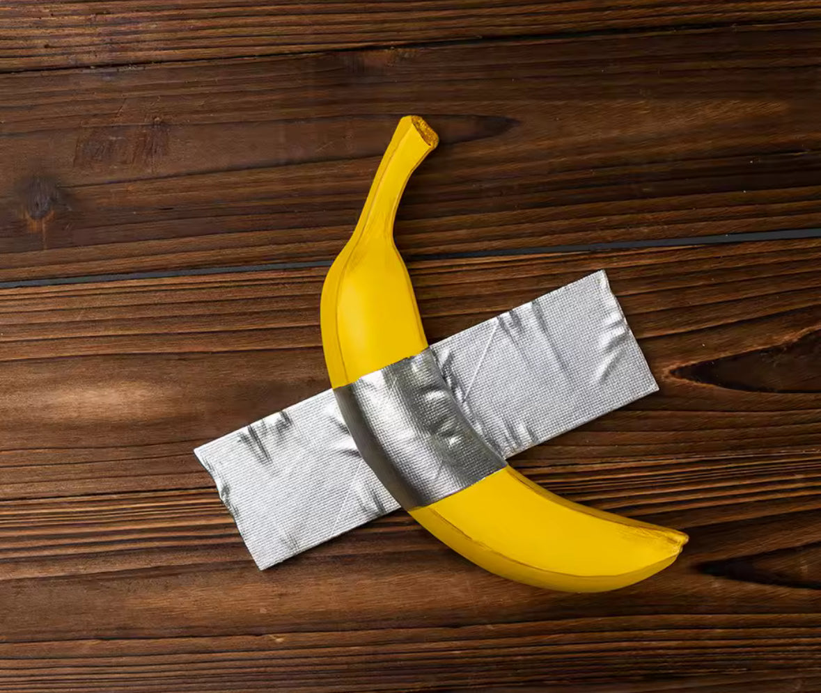 Banane murale moderne, pièce décorative en résine peinte à la main effet aluminium