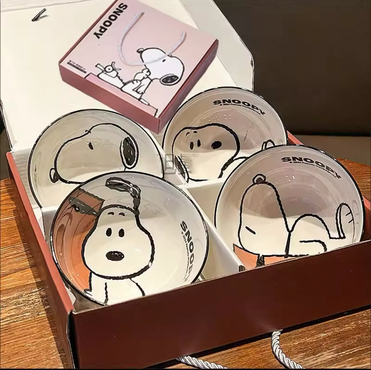Ensemble de bols Snoopy Peanuts – style rétro et cartoon