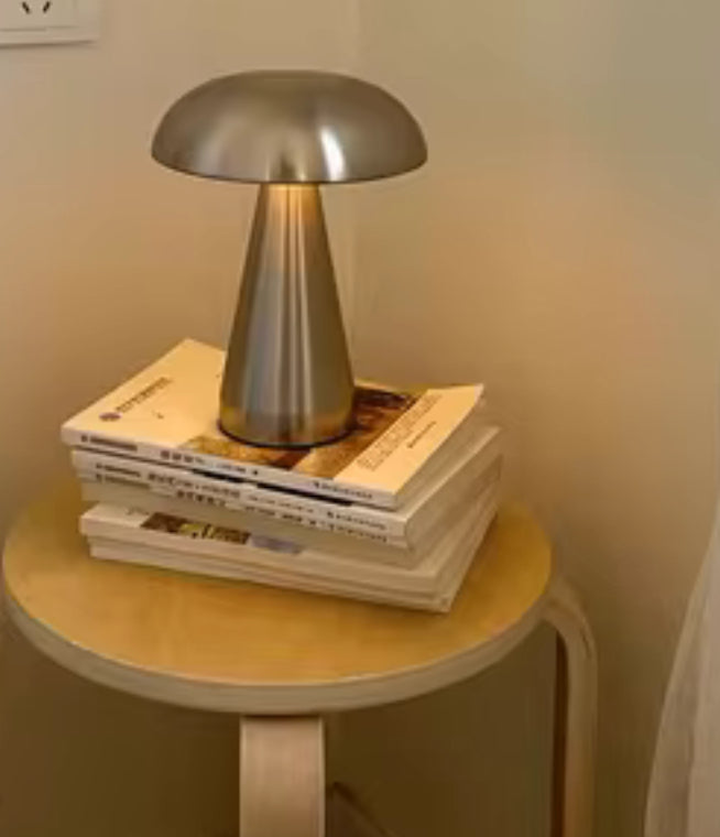 Lampe décorative de table moderne – lampe champignon chromée USB