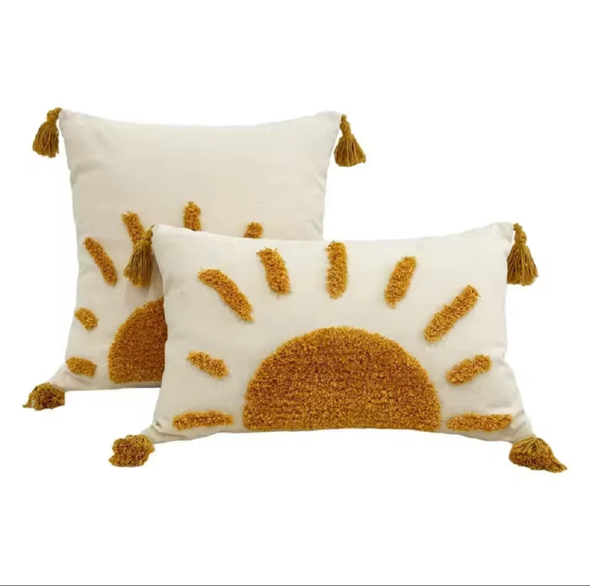 Housse de coussin Soleil jaune et blanc – Ajoutez une touche lumineuse à votre intérieur