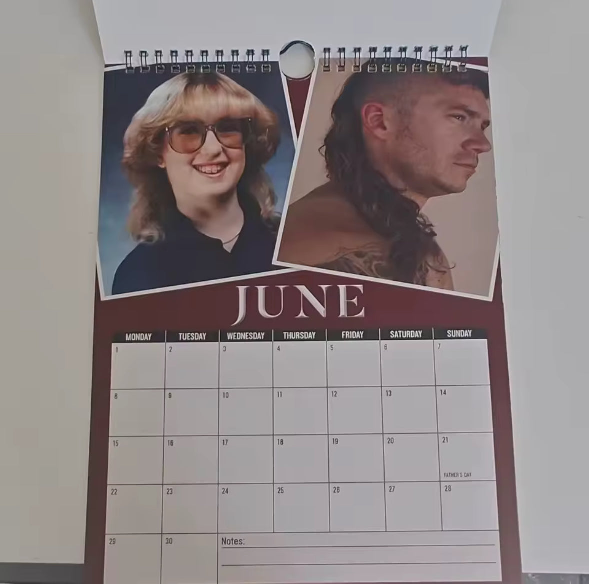 Calendrier 2026 coupe mulet – Humour, nostalgie et style rétro en 12 mois
