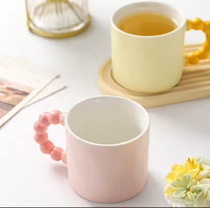Mug Perle pastel avec poignée design pour café ou thé