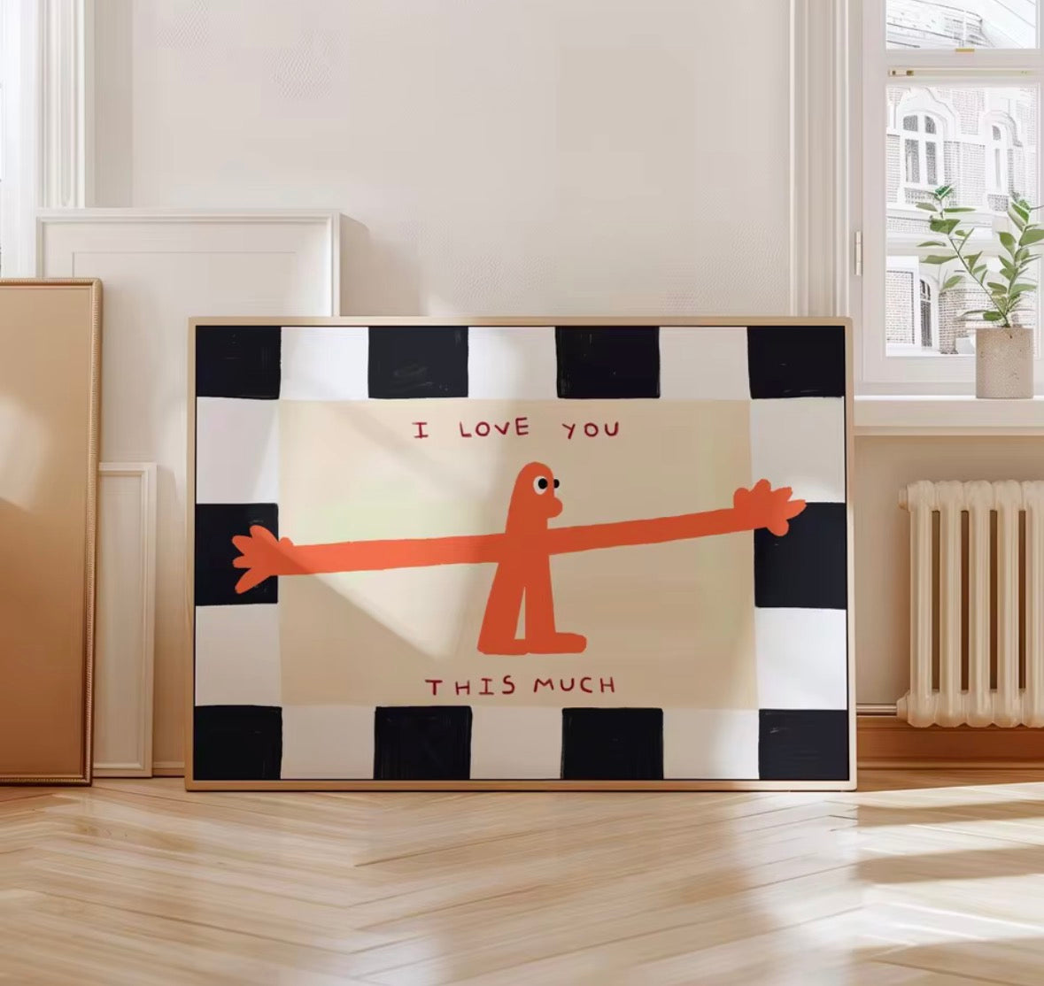 Affiche décorative message d’amour “I Love You This Much” pour salon ou chambre
