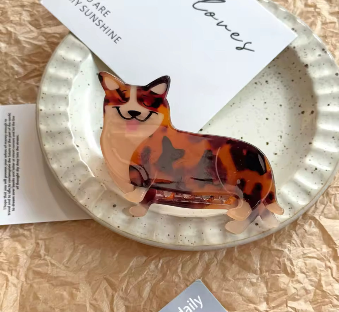 Pince à Cheveux Chien Teckel et Corgi fantaisie