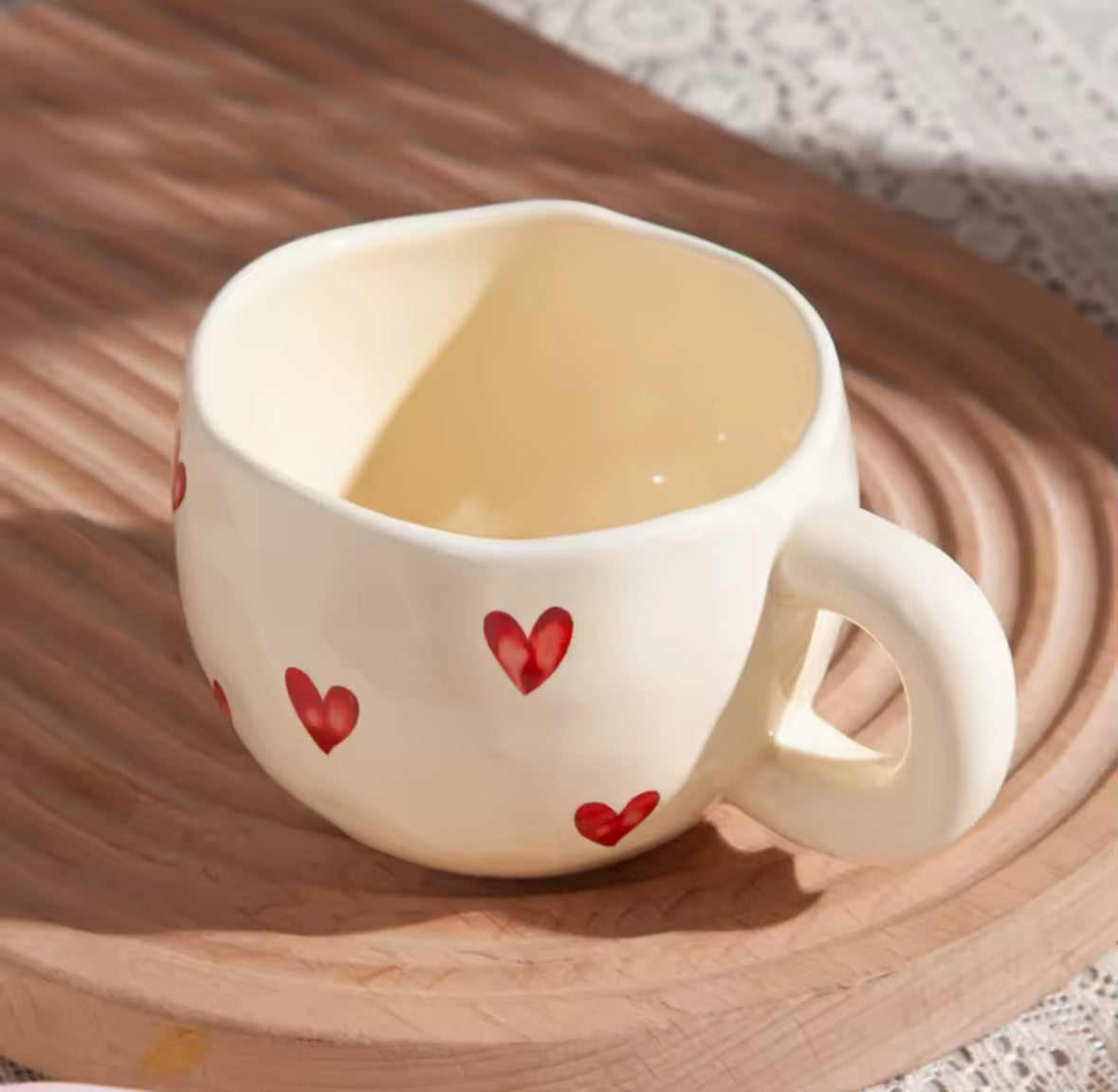 Tasse Amour en céramique – Mug romantique avec cœur rouge Maison Pamplune