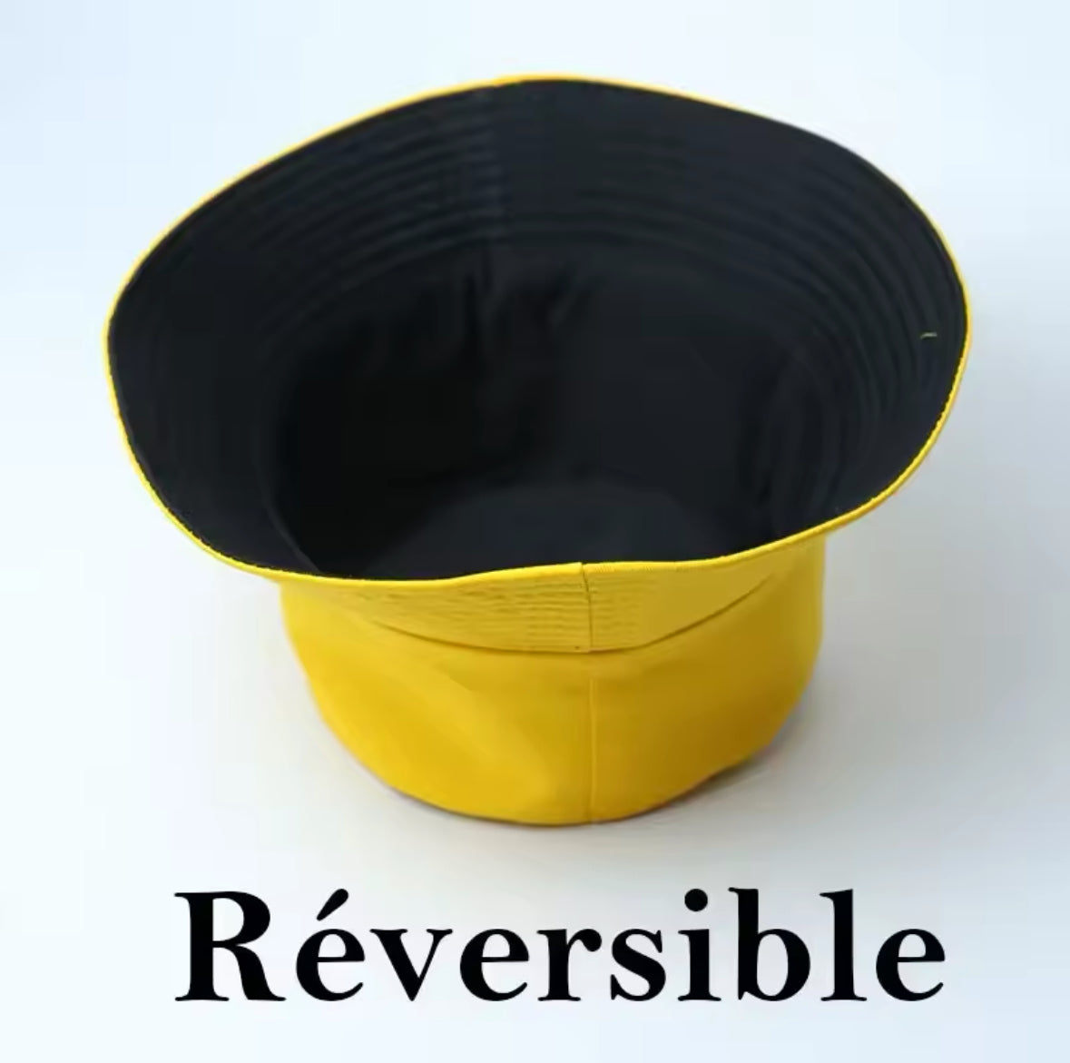 Bob iconique Ricard et Pastis 51 réversible jaune et noir, accessoire été mixte, look décontracté