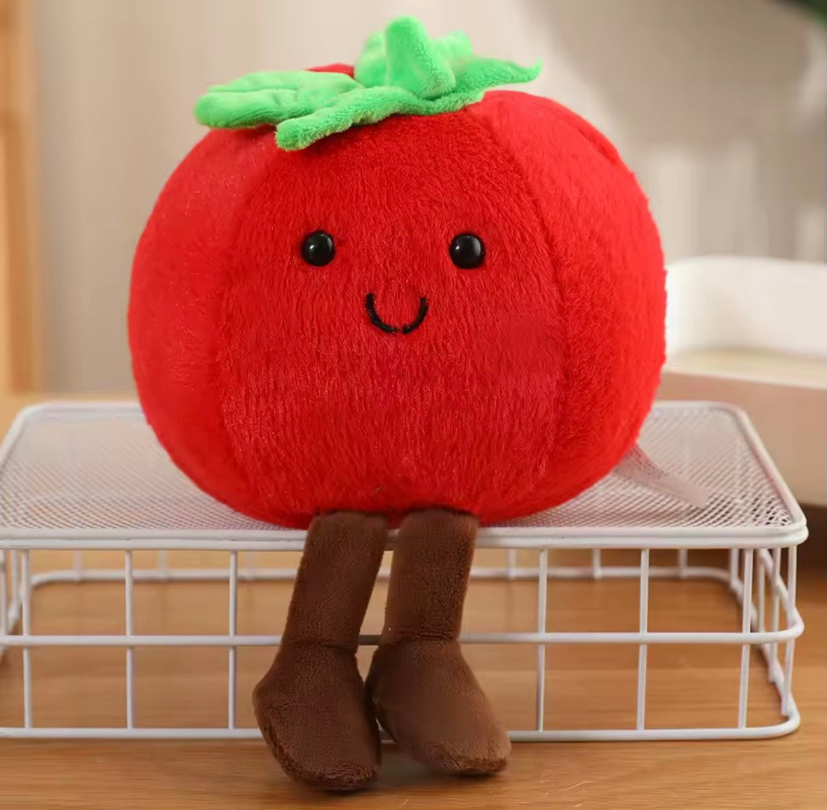 Peluche tomate design rouge douce pour décoration chambre et maison